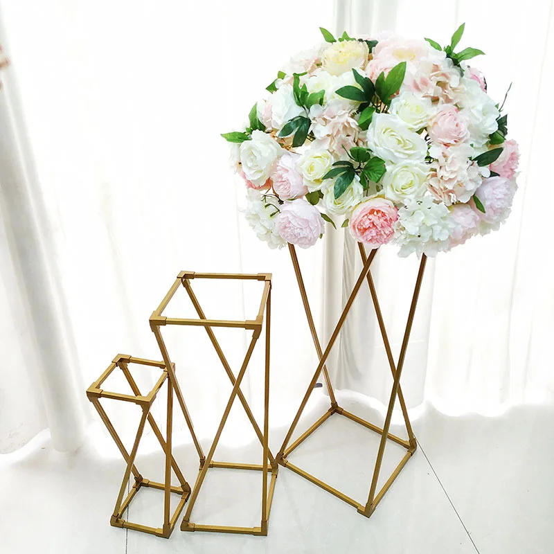 White Flower Metal Road Wedding Road Lead Frame T Stage Decoration Flower Home / Wedding Hall Decoration