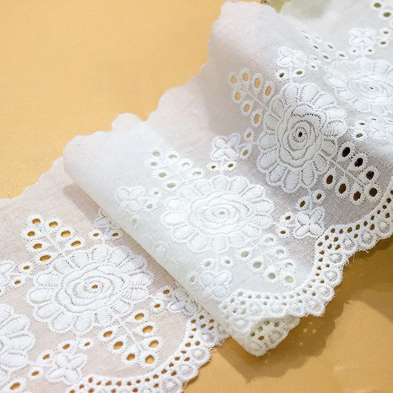 

Thick Cotton Embroidery Lace Trim, Garment Material Clothes Decoration, Needlework Sewing Accessories, 14 Yards, 11cm, 644