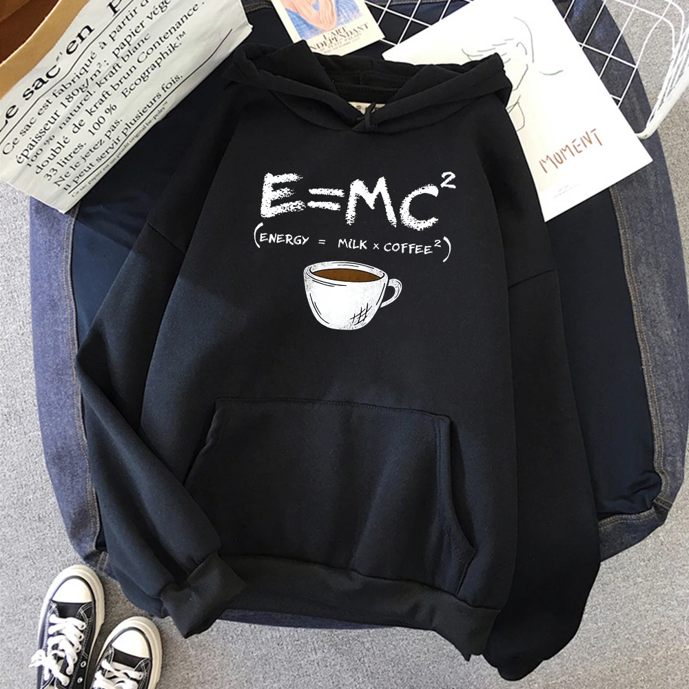 E=Mc2 Energy=Milk*Coffee Coffee Secret Hoodie Male Hot Sale Loose Sweatshirt Harajuku Casual Pullover For Man Oversize Tracksuit