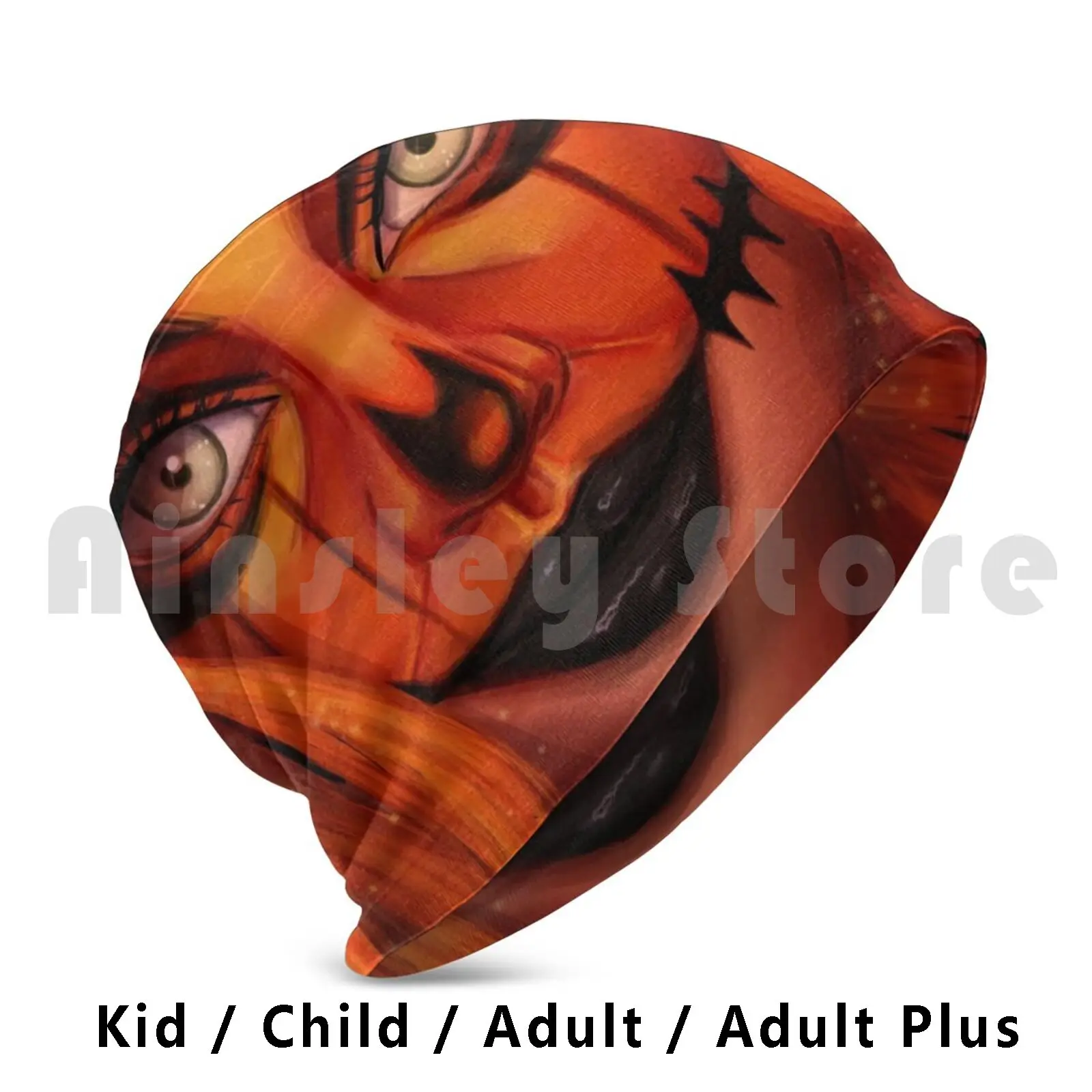 

Pumpkinette Beanies Knit Hat Hip Hop Halloween Pumkin Jacko Lantern Girls Orange Ginger Face Ghoul