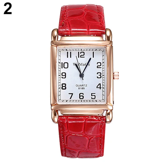 Luxury Lady Watches Women Red White Antique Rectangle Casual Leather Analog Quartz Dress Clock Saat Relogio Feminino