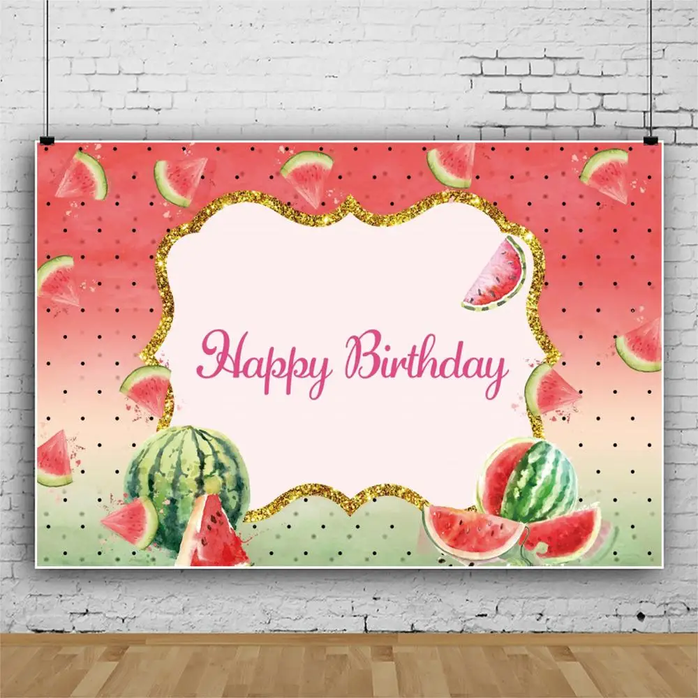 사진에 대 한 핑크 배경 수 박 행복 한 생일 파티 점 사용자 지정 배너 초상화 사진 배경 사진 스튜디오