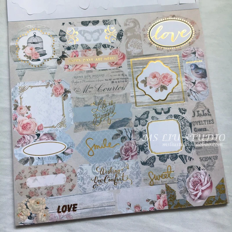 ENO 10 inch rose garden scrapbook paper greeting scrapbook paper pad set DIY paper-cutting kit hand ledger decorative paper