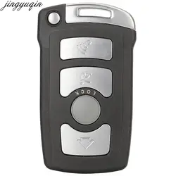 Jingyuqin Remote Car Key Case Shell For BMW 7 Series E65 E66 E67 E68 745i 745Li 750i 2002-2008 3 Buttons Smart Keychain Fob