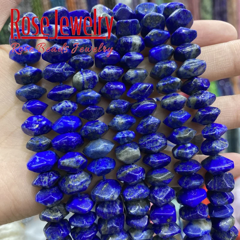 5A Natural Lapis Lazuli Stone Beads Irregular Special Cut Genuine Loose Spacer Beads For Jewelry Making Bracelets DIY 15