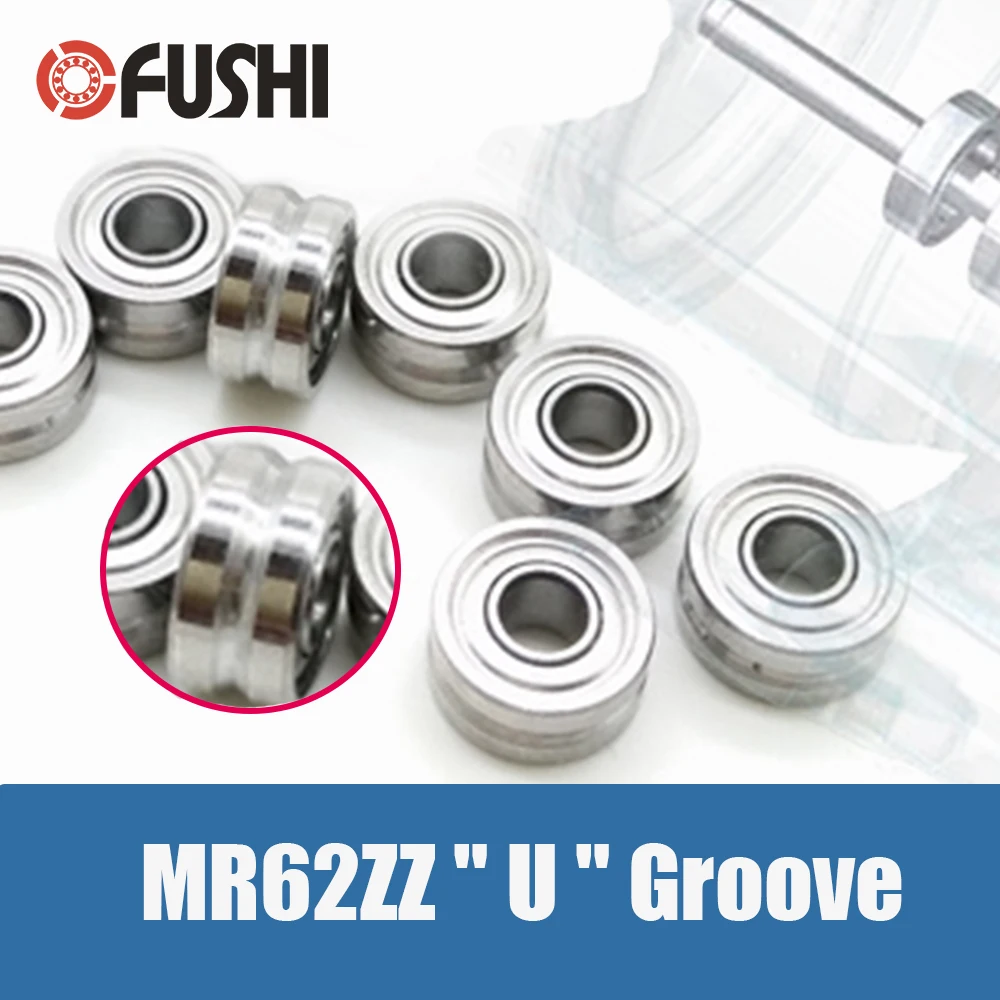 

MR62zz " U " Groove Type Bearing 2*6*3 mm 2Pcs ABEC-7 Miniature Fishing Rod Reel Pulley MR62 U Ball Bearings