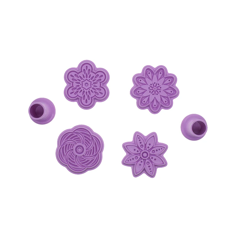 Mandala Flower Embossing Die Pottery Stamp Polymer Clay Earring Ceramic Pot Texture Make Plastic Seal Dotting Tools 4pcs/set