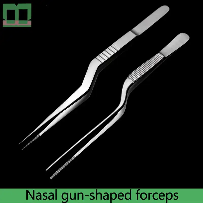 Nasal gun-shaped forceps surgical operating instrument 15cm stainless steel transverse serration nose plastic surgical forceps