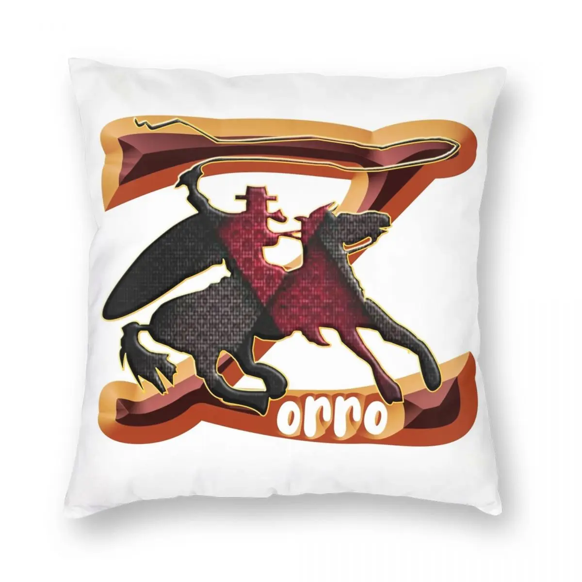 ZORRO ON HORSEBACK 2 Square Pillowcase Polyester Linen Velvet Pattern Zip Decor Throw Pillow Case Home Cushion Cover