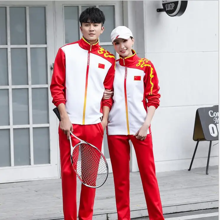 Chinese Nationale Team Sportkleding Pak Unisex China Team College Atleten Uniform Lente Herfst Sportkleding Student Klasse Kleding