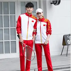 Chinese National Team Sportswear Suit Unisex China Team college Athletes Uniform Spring Autumn Sportswear Student Class Clothing