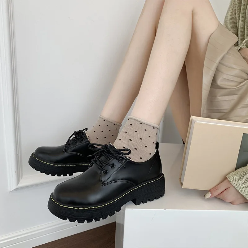Women Shoes Autumn Round Toe Female Footwear All-Match Loafers With Fur Clogs Platform Casual Sneaker British Style Oxfords Fall