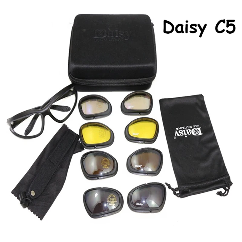 Tactical Daisy C5 Polarized Glasses Airsoft Paintball Shooting Military Goggles Outdoor Hiking Protective Army Men's Sunglasses