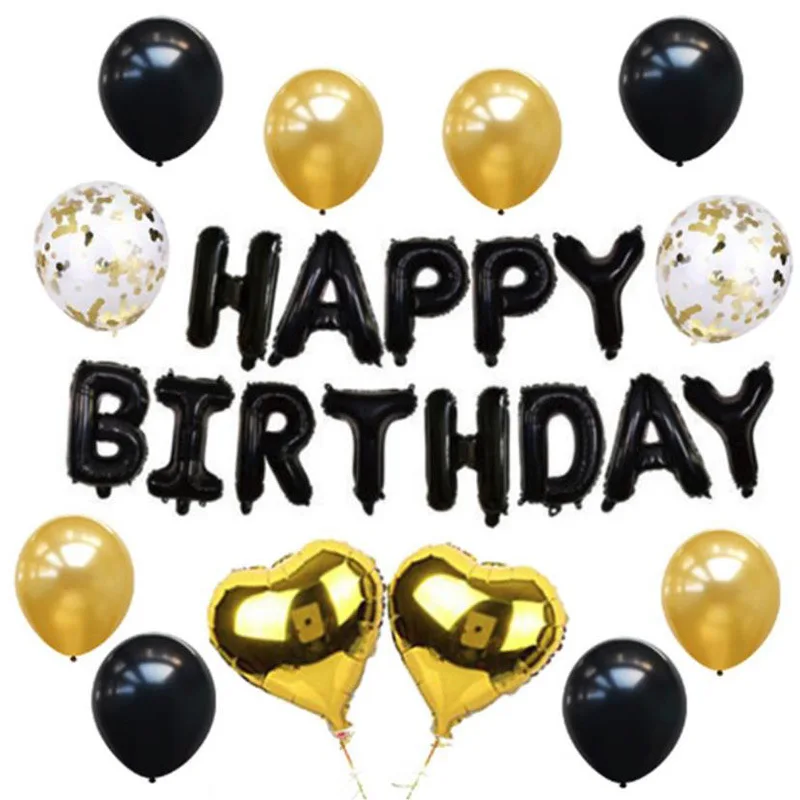 

25 pieces Multicolor Happy Birthday Letter Balloon Birthday Party Decorative Balloon Sequin Balloon Set Party Decoration