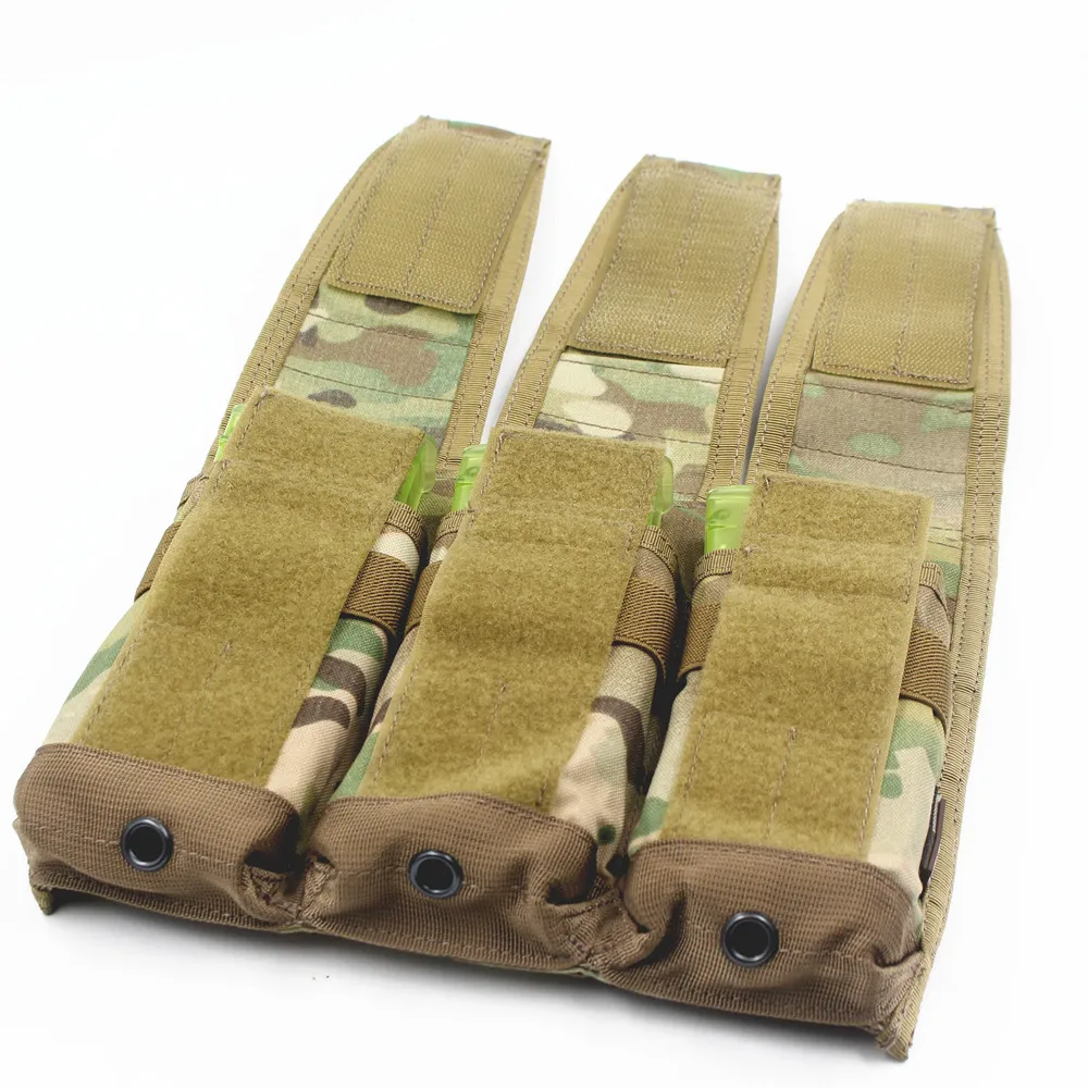 Emersongear-Triple Flap Magazine Pouch, Combat EMERSON Modular MAG Pouch, Multicam Black, Coyote ATFG, EM6365