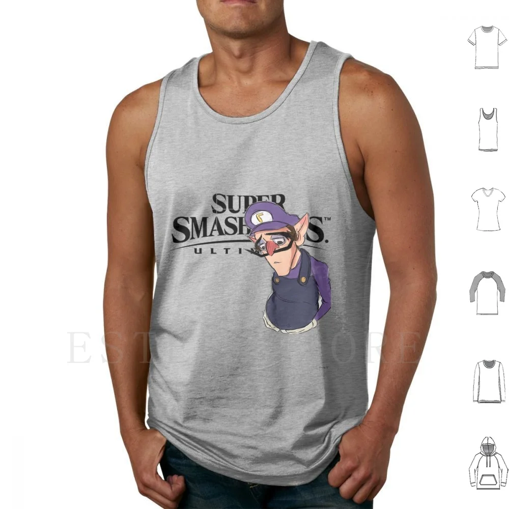 Waluigi Sumer Smash Bros Desacabado definitivo Camisetas sin mangas Chaleco sin mangas Super Smash Bros Super Smash Bros Super Smash