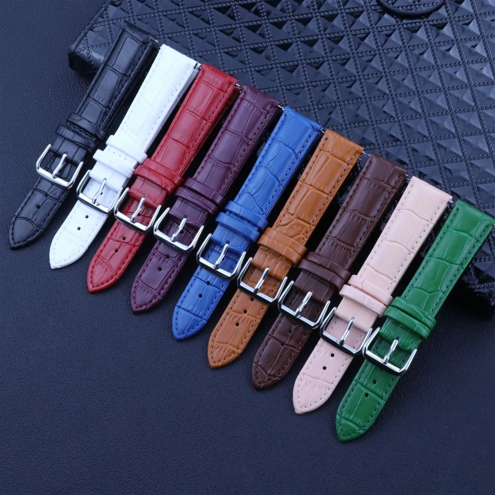 Quick Release  Genuine Leather  Watch strap  for Men and Ladies 10mm 12mm 14mm  16mm  18mm  20mm  22mm  Watch Parts  Belt Strap