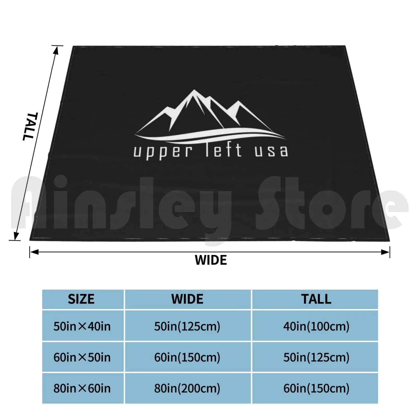 Upper Left Usa Blanket Fashion Custom Washington Upper Left Pacific Northwest Seattle Pnw Upper