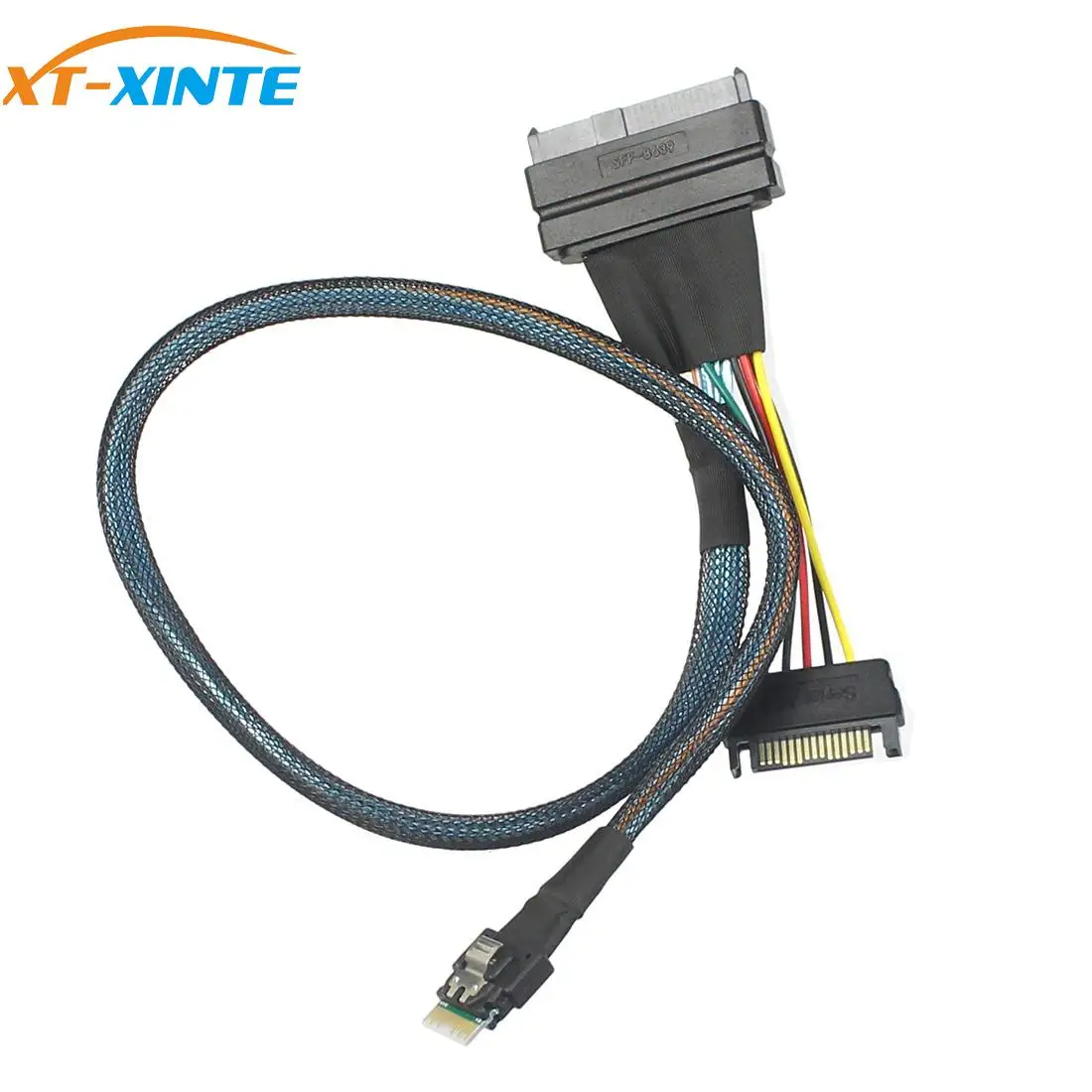 

XT-XINTE U.2 Adapter Cable SFF-8654 Slim SAS to SFF-8639 Line for NVME SSD PCIE Cable for Mainboard 750 P3600 P3700 M.2 SSD