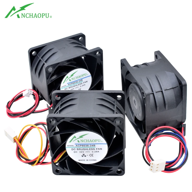 ACP6038-24B 6cm 60mm fan 60x60x38mm DC24V 0.25A FG speed detection RD stall warning function Cooling fan for inverter