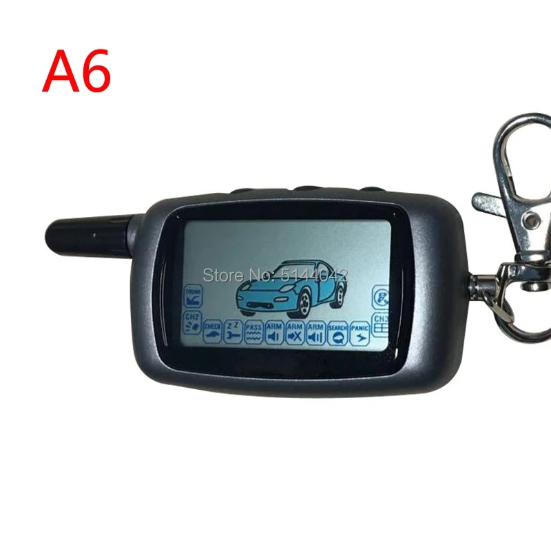 A6 LCD Remote Control + Silicone Case for Russian Vehicle Security 2 way Car Alarm Twage Starline A6 Keychain KGB FX-3 FX3 FX 3