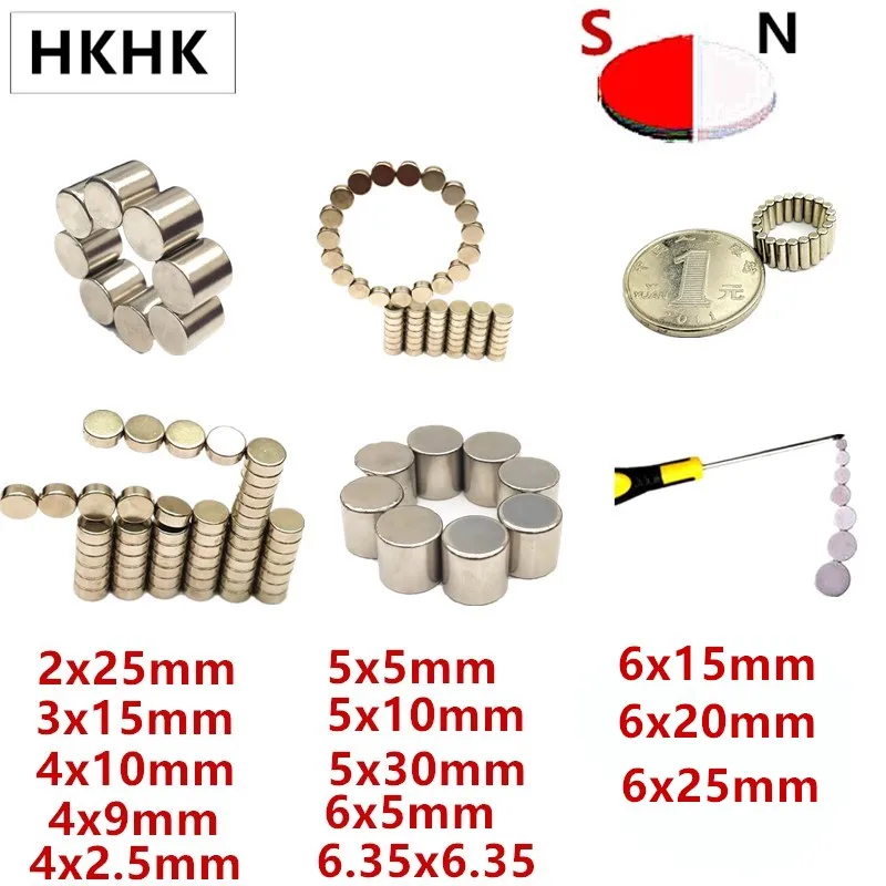 Diametrically Neodymium Magnet 2x25 3x15 4x10 4x9 4x2.5 5x5 5x10 5x30 6x5 6.35x6.35 6x20 6x25 6x30 mm Magnetic encoder magnet