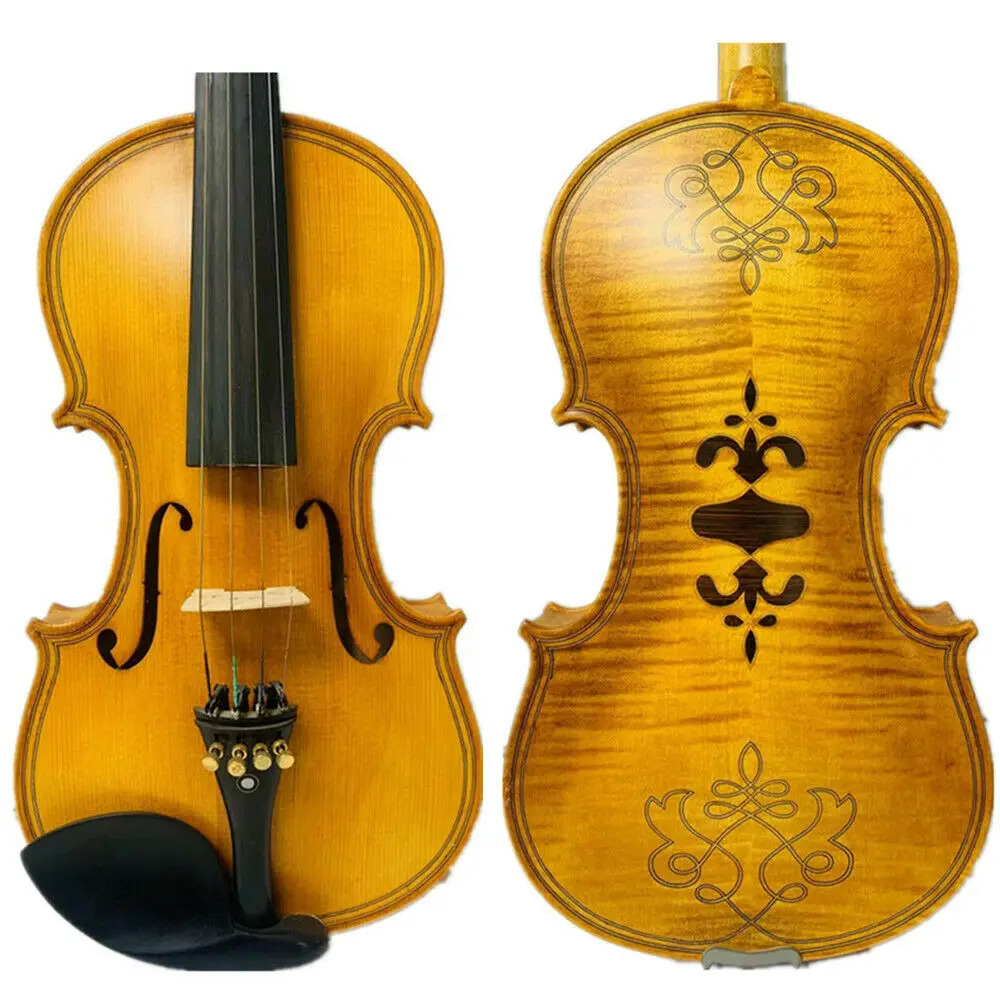 

Strad style Song Maestro 4/4 violin Drawing/Inlay back ,huge and powerful sound #9702