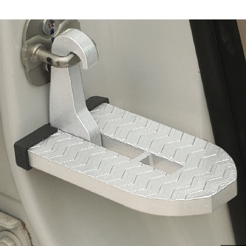 Folding Car Door Latch Hook Step Mini Foot Pedal Ladder for Jeep Truck SUV Roof Universal Black Silver