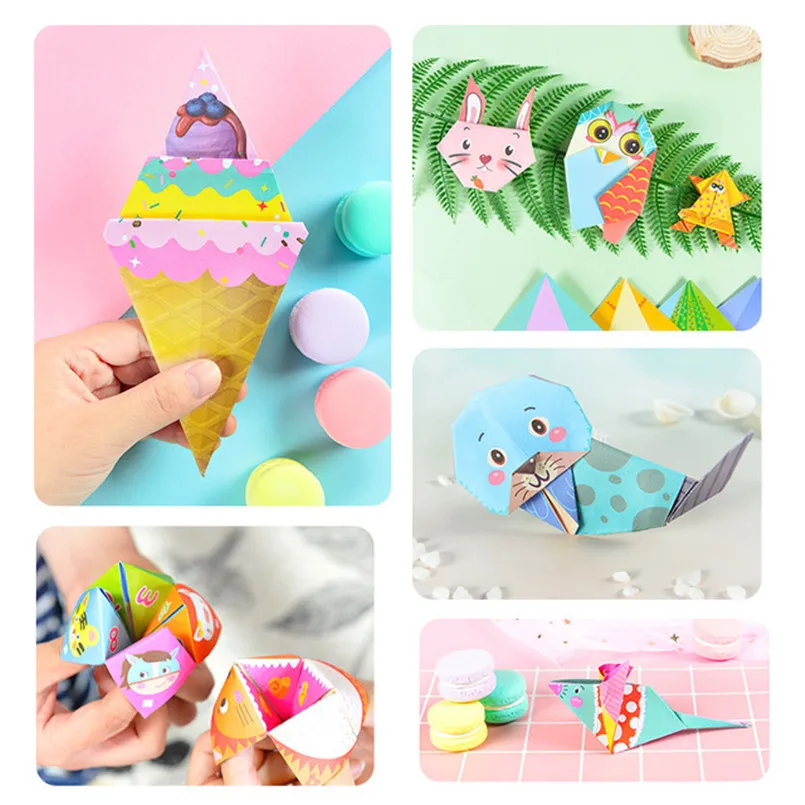 152Pcs/set DIY Educational Origami Paper Cutting Book Crafts Children Handmade Toys Kindergarten Fun Puzzle Baby Kids Toy Gifts