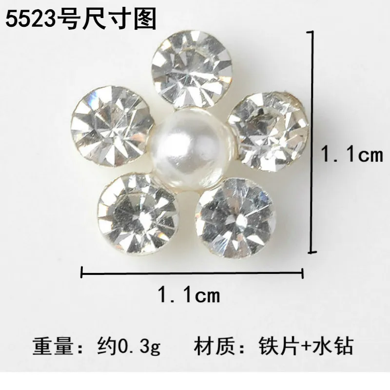 10pc 11mm Gold/silver color Alloy Crystal Flower Charm for Clothing/Shoe/ Wedding Hair Jewelry DIY Handmade  Jewelry making