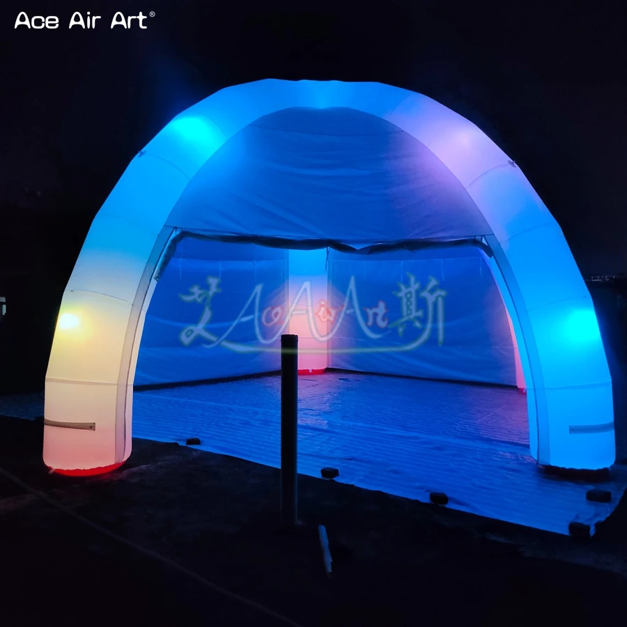 Special design Removable wall with zipper inflatable tarpaulin spider tent with led lights AND 5pcs Legs for events on sale