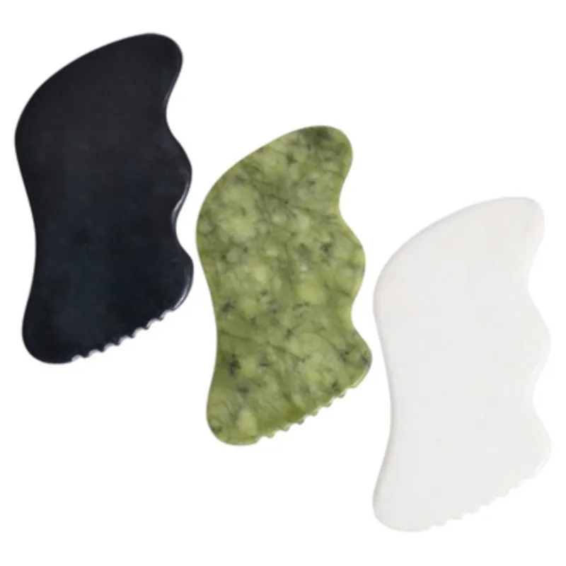 

Natural Stone Gua Sha board smooth face and body massage jade material Gua Sha board massage meridian tool