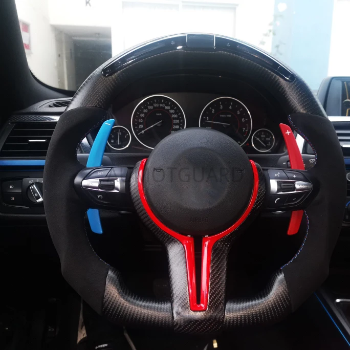 

LED Alcantara Racing Carbon Fiber Steering Wheel For For BMW M5 M6 F10 F12 F06 F07