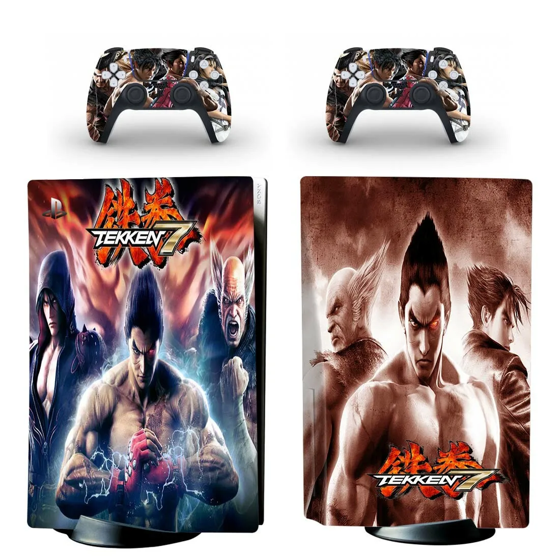 Tekken 7 PS5 إصدار القرص القياسي غطاء لاصق لامع لوحدة التحكم PlayStation 5 وأجهزة التحكم PS5 ملصق جلدي من الفينيل