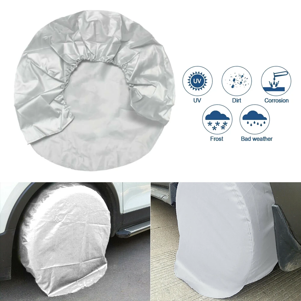 

2pcs 32'' Tire Covers Weatherproof Anti Sun Caravan Car Motorhome Wheel Covers Alloy Suitable UV Protection Car Care Accessories