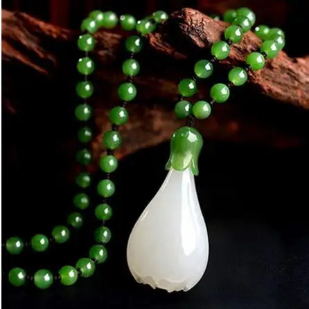 

100% natural authentic hetian jade sapphire pendant white jade lotus orchid pendant necklaces pendants women jade jewelry