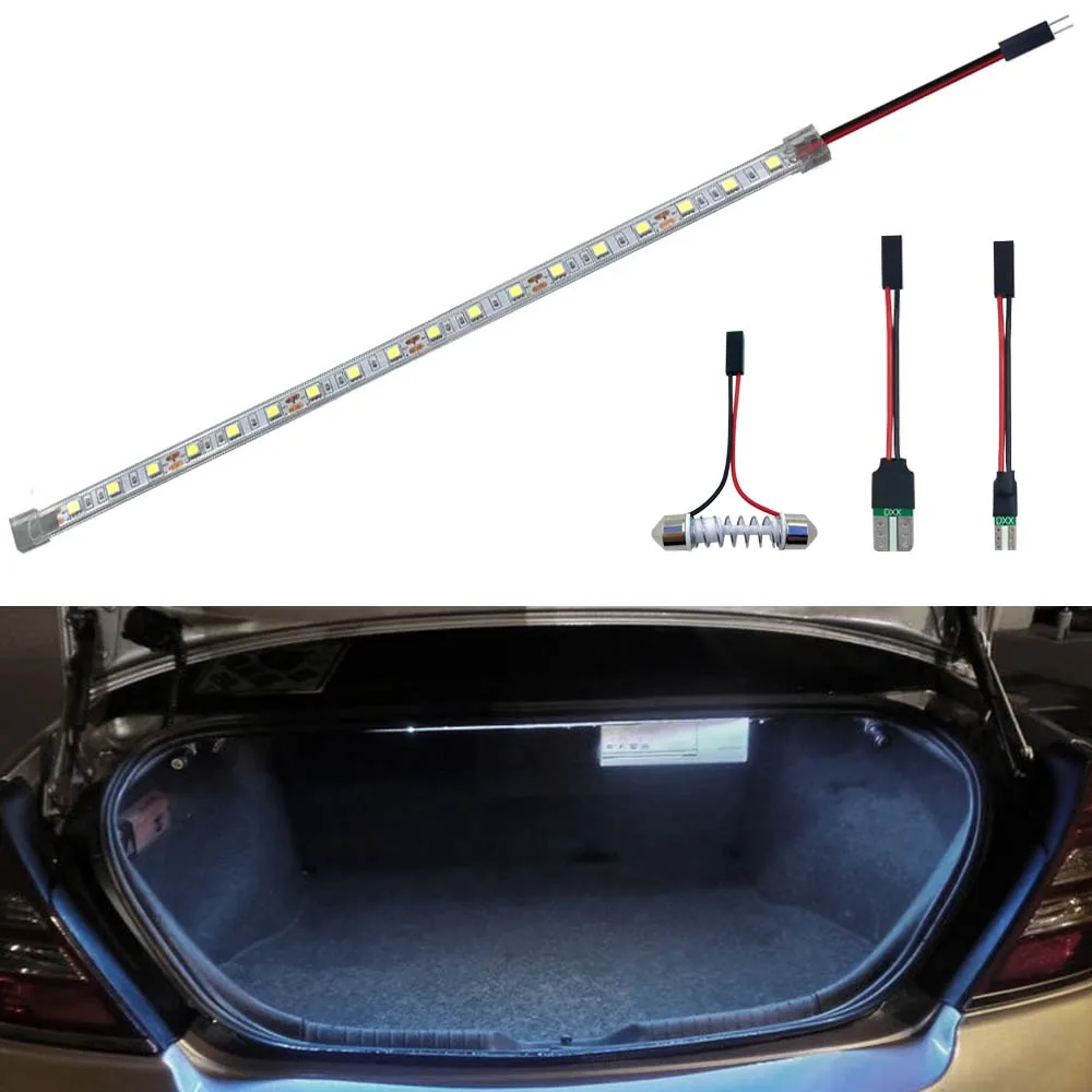 SMD 18 LED Strip Light Waterproof Casing T10 T5 Festoon For Car Trunk Cargo Area Luggage Compartment Interior Illumination White