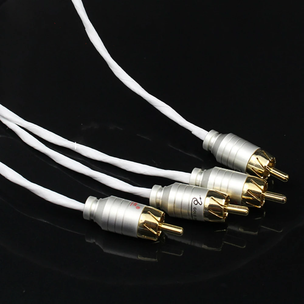 HiFi посеребренный кабель RCA позолоченный разъем HiFi аудио линия для усилителя CD-плеера