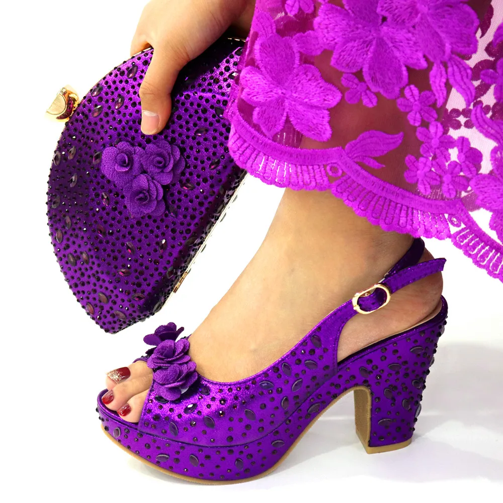 Doershow fashion black Italian Shoes With Bag High Quality Italy Shoe And Bag set For wedding! HDG1-9