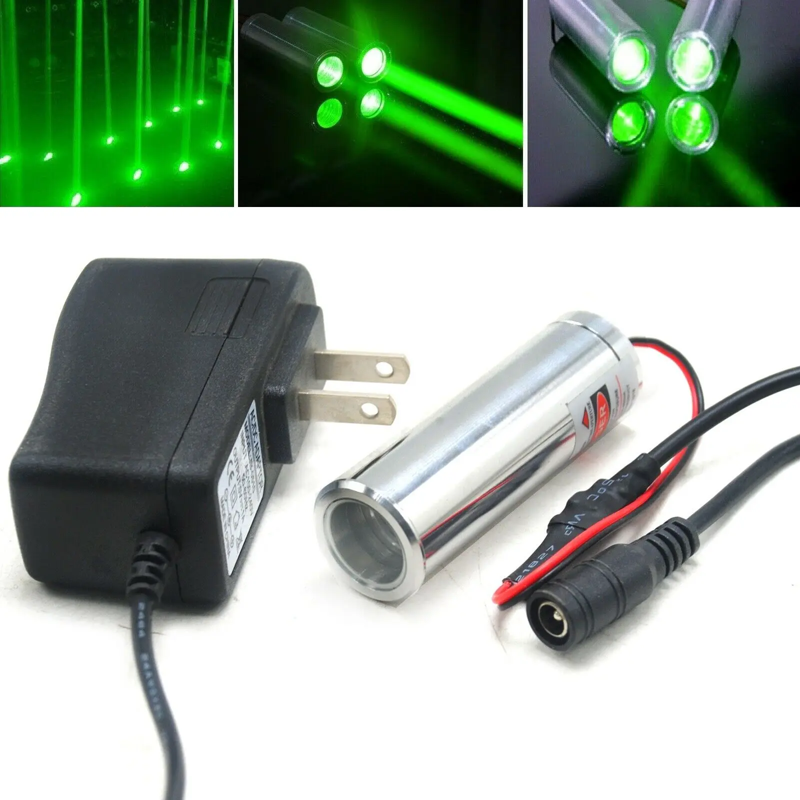 feixe de gordura verde dot modulo de laser de luz com adaptador 5v 532nm 50mw 01