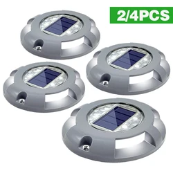 Solar Deck Lights Driveway Dock LED Light Solar Powered Outdoor Waterproof Underground Lamp for Step Sidewalk Stair Garden
