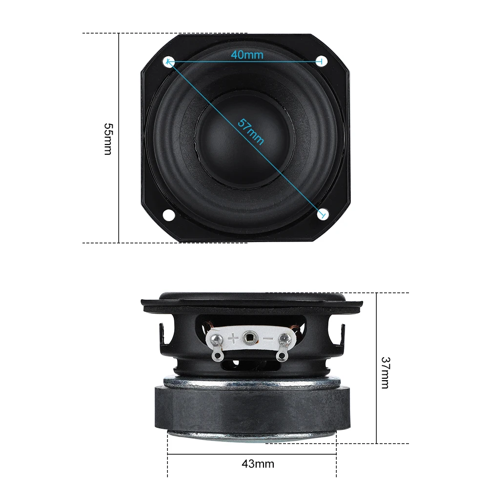 AIYIMA 2Pcs 2 Inch Full Range Audio Speaker 55MM 4 Ohm 10-20W Audio Sound Speaker Treble Midrange Bass Loudspeaker DIY