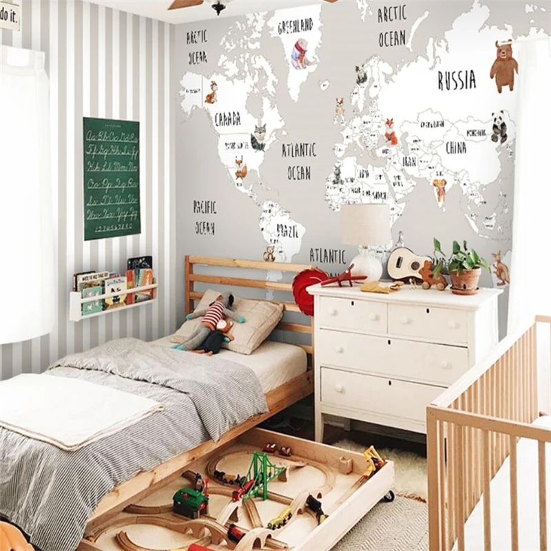 

beibehang Custom Wallpaper Modern Art Mural Simple World Animals Photo Wall Painting wall paper Living Room TV Sofa Background