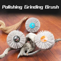3pcs 80-600 Grid Nylon Wheel Polishing Brush Head Woodworking Carving Polishing Grinding Flower Head Brush Bench Grinder