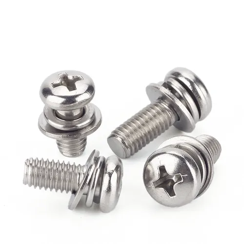 M1.6 M2 M2.5 M3 M4 M5 M6 M8 304 Acero inoxidable Cruz redonda Phillips Pan cabeza SEM tornillo arandela plana junta de resorte perno de montaje
