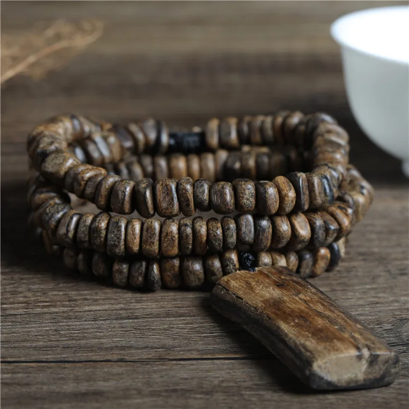 

Natural dalagan aged material aloe with strong fragrance medicine fragrant Buddha bead bracelet necklace pendant men women Aloe