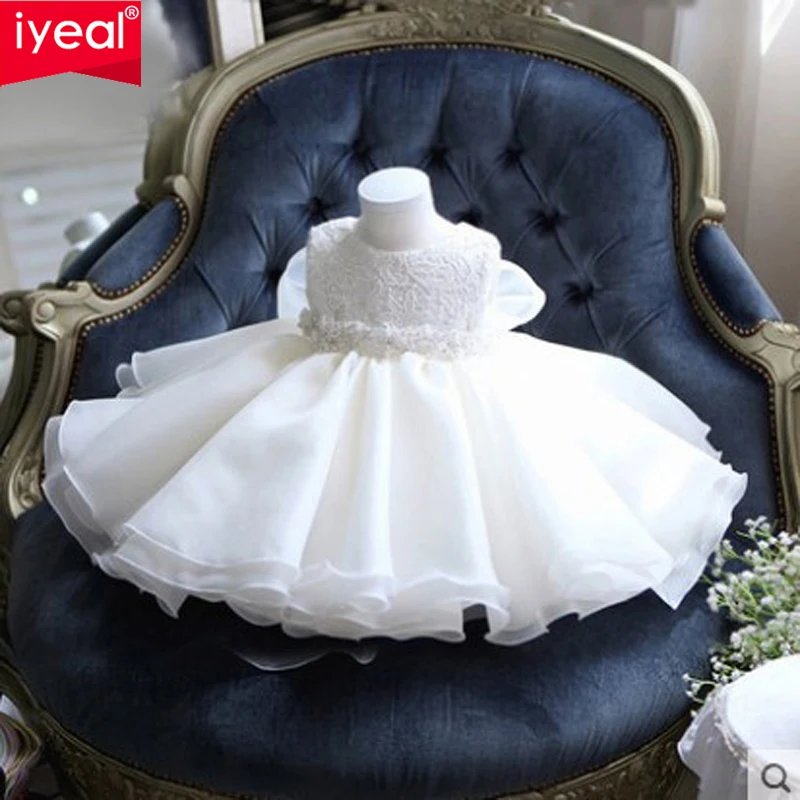 IYEAL Baby Girls Dress Newborn Lace Princess Dresses For Baby first 1st Year Birthday Dress Carnival Costume Kids Party Dress