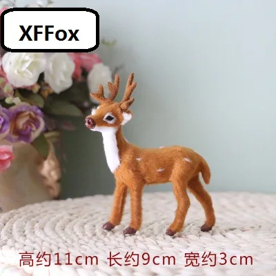 Miniature Simulation Sika Deer Model Home Decor Plastic Furs 11x3x9cm Ideal Gift for Interior Decoration