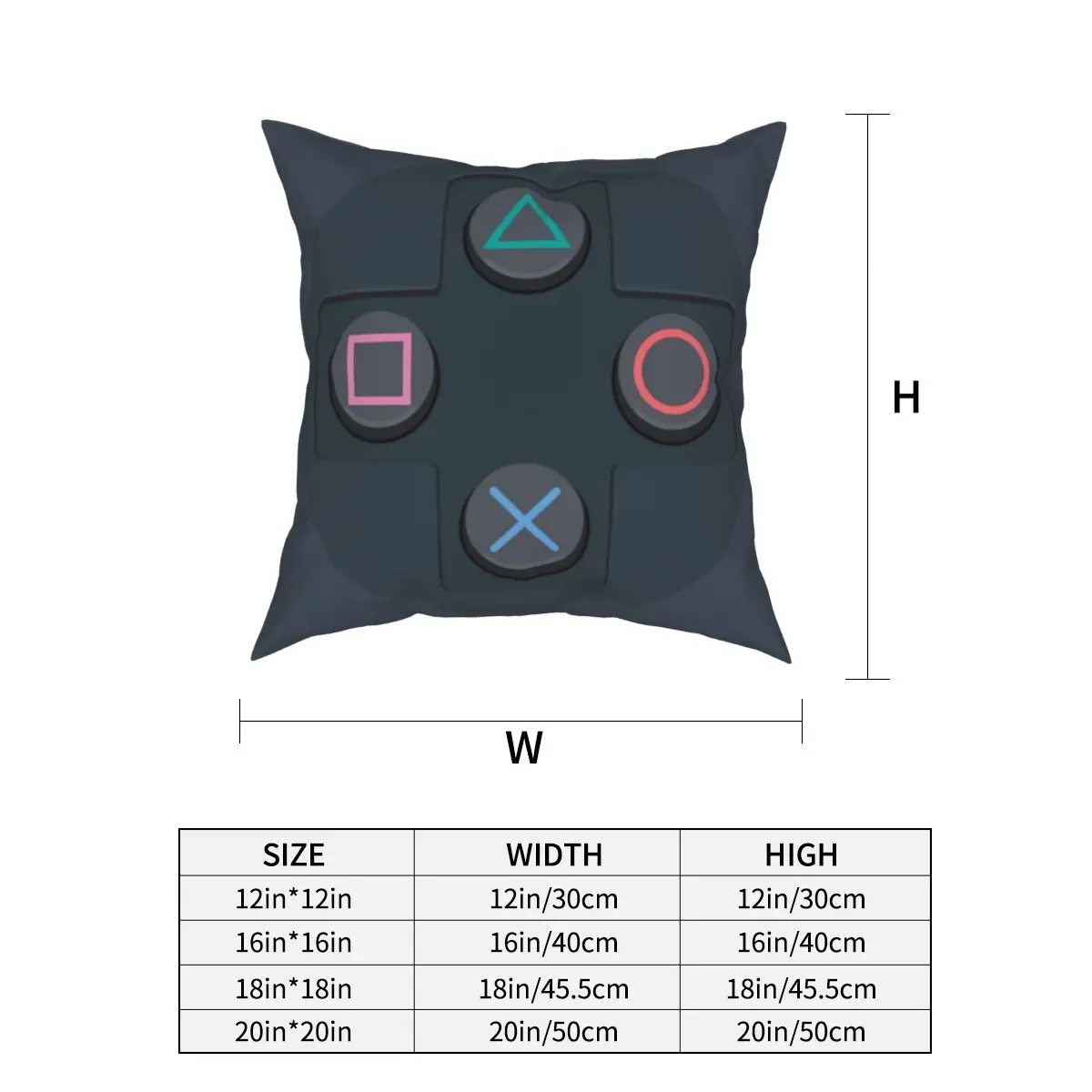 Controller Buttons Pillowcase Cushion Cover Decor Video Game Gaming Gamer Controller Pillow Case Cover Seat 40X40cm