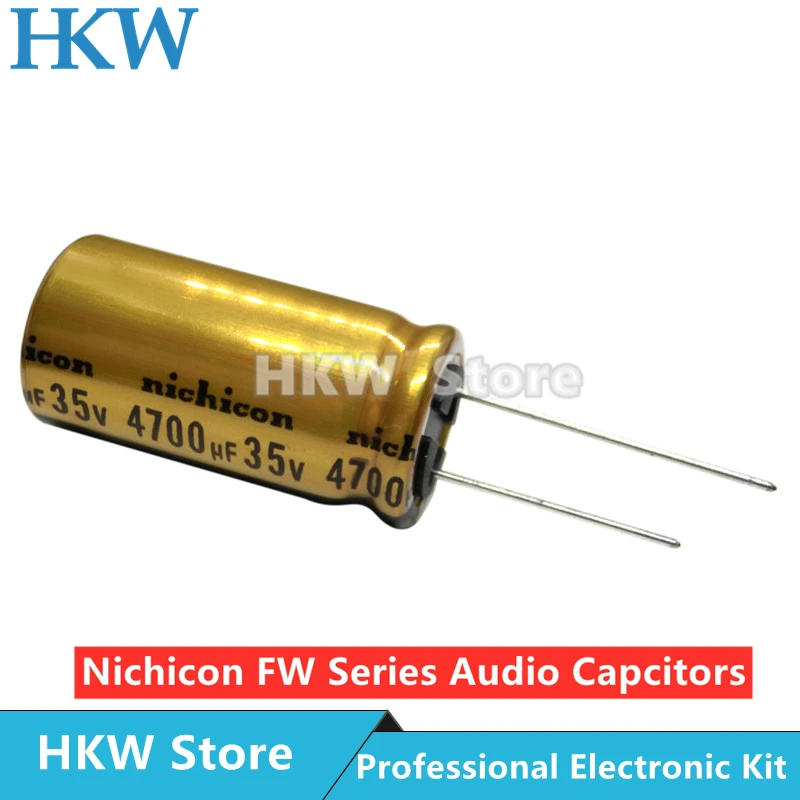 5pcs NICHICON 4700UF 35V 18X35.5mm FW Series Electrolytic Capacitors Hi-Fi Audio Capacitor New and Original 35V4700UF 18*35.5MM